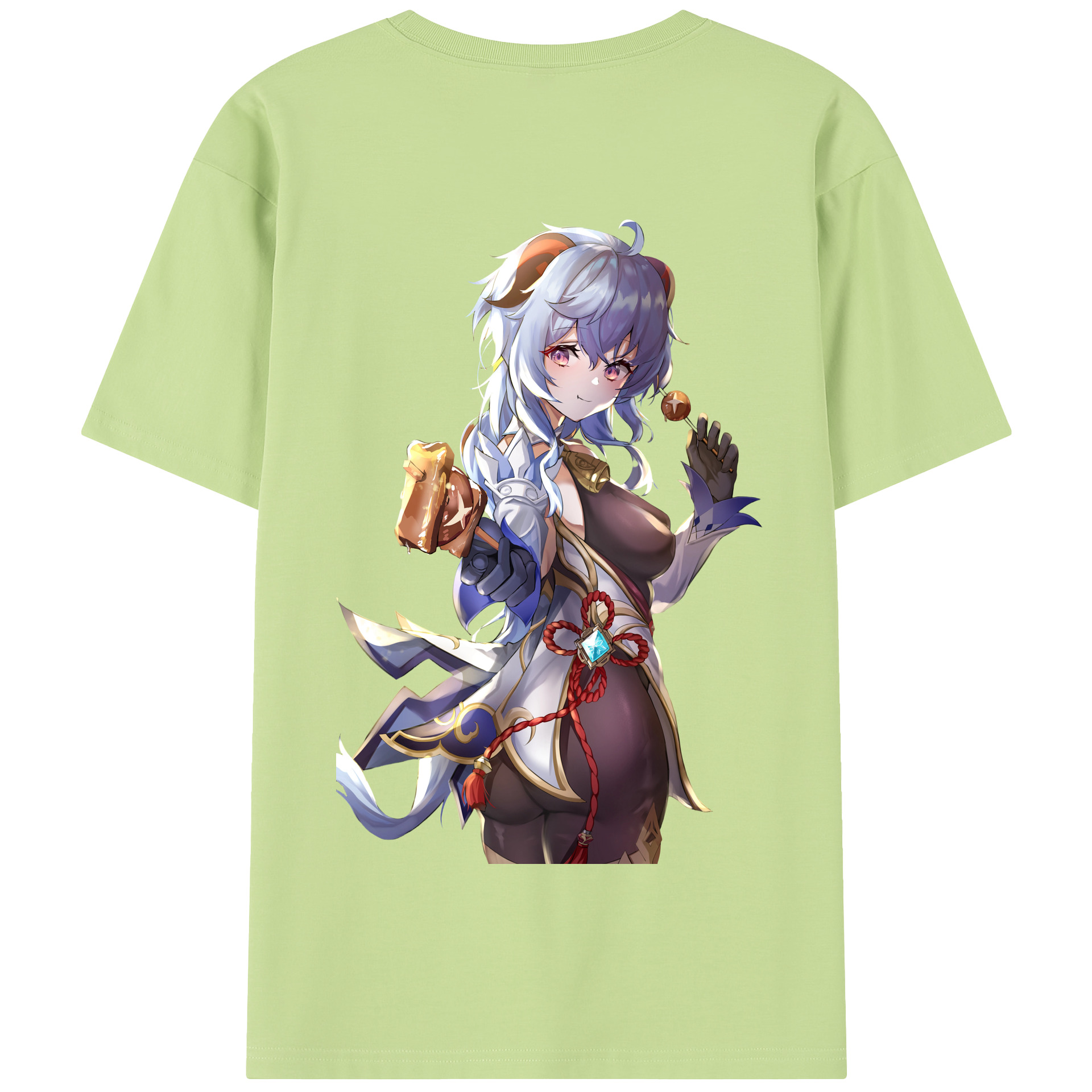げんし神 甘雨 かんう genshin Ganyu 綿100％半袖Tシャツ（背面プリント）